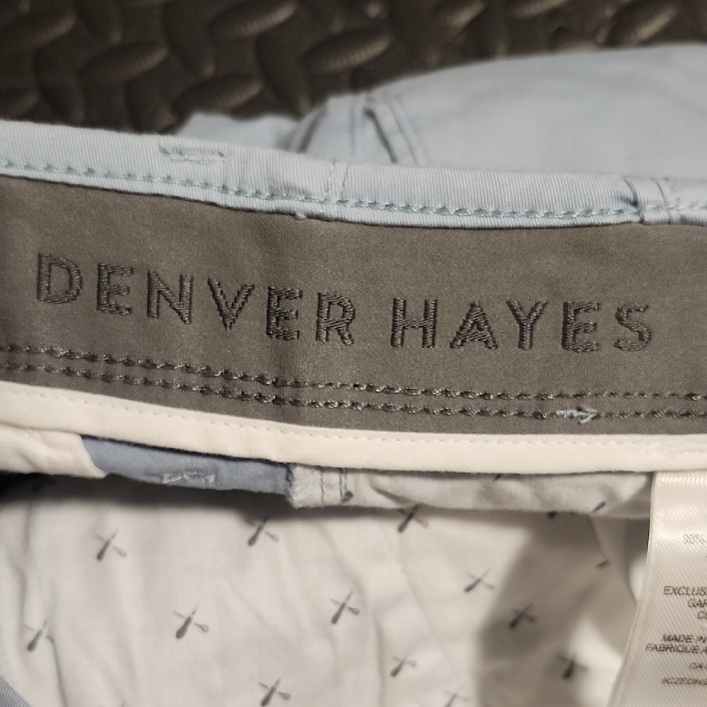 ⭐ Denver Hayes Men's Light Gray Flat Front Shorts Size 36 - Picture 2 of 6